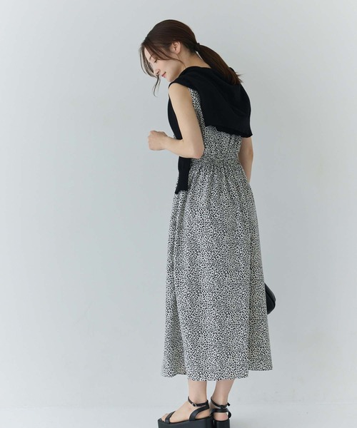 Realisation Par レオパード柄スリムフィットワンピース leopard asymmetry frill OP / レオパードアシンメトリーフリル