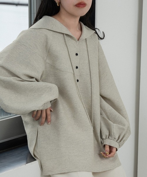 lawgy(ラウジー)の「accent button collar raglan tops / アクセントボタンカラーラグラントップス(Tシャツ/カットソー・レディース・ホワイト系その他/ベージュ系その他・FREE)」の12枚目の写真