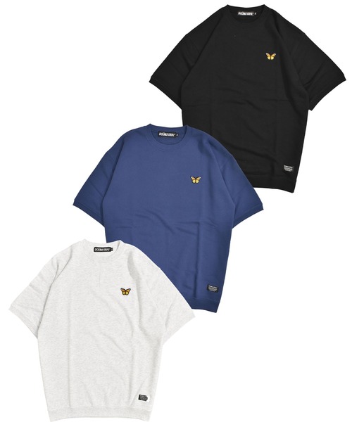 DOUBLE STEAL（ダブルスティール）の「バタフライワッペン 半袖クルースウェット（スウェット・メンズ・アッシュグレー/ブラック/ネイビー・MEDIUM/LARGE/X-LARGE）」の9枚目の写真