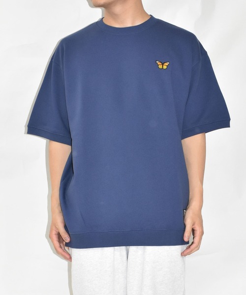 DOUBLE STEAL（ダブルスティール）の「バタフライワッペン 半袖クルースウェット（スウェット・メンズ・アッシュグレー/ブラック/ネイビー・MEDIUM/LARGE/X-LARGE）」の11枚目の写真