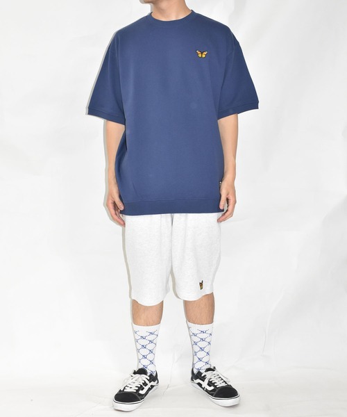 DOUBLE STEAL（ダブルスティール）の「バタフライワッペン 半袖クルースウェット（スウェット・メンズ・アッシュグレー/ブラック/ネイビー・MEDIUM/LARGE/X-LARGE）」の10枚目の写真