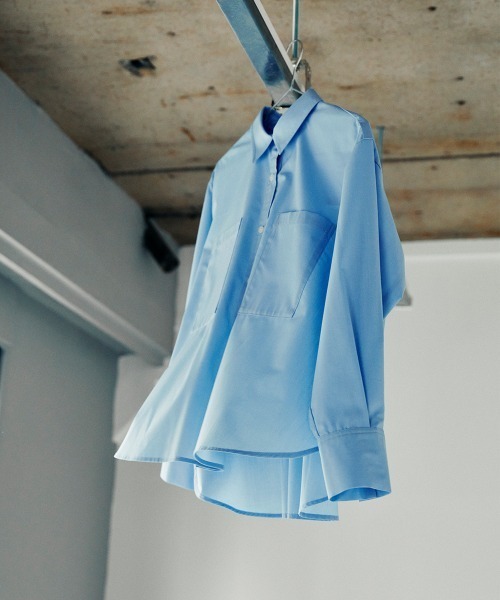 sail（サイル）の「【販売終了】【sail】スタンダードシャツ　小さいサイズ【低身長・小柄女性向けサイズ】（シャツ/ブラウス・レディース・ストライプ/ブルー・01）」の2枚目の写真