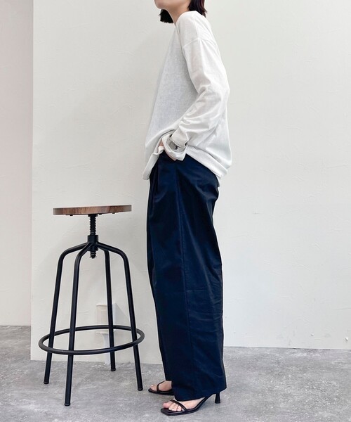 fredy emue（フレディエミュ）の「衿チュールルーズロンT（Tシャツ/カットソー・レディース・チャコールグレー/オフホワイト/サックスブルー・38）」の9枚目の写真