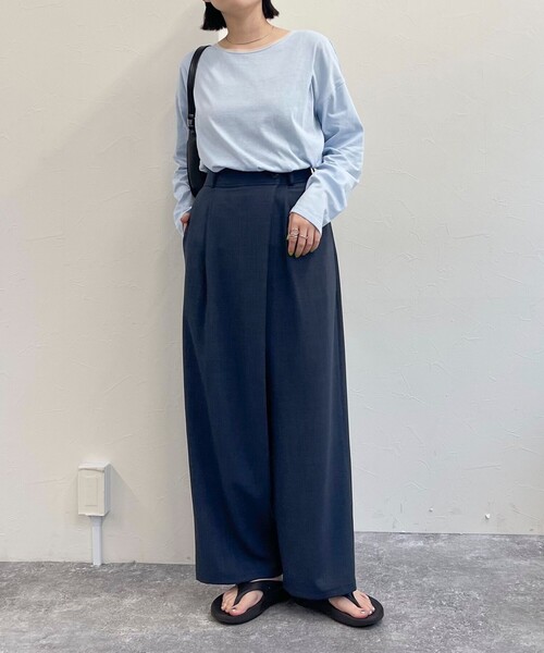 fredy emue（フレディエミュ）の「衿チュールルーズロンT（Tシャツ/カットソー・レディース・チャコールグレー/オフホワイト/サックスブルー・38）」の18枚目の写真