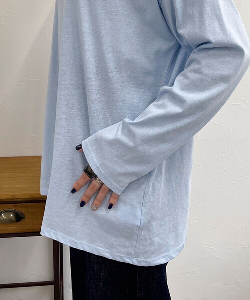 fredy emue（フレディエミュ）の「衿チュールルーズロンT（Tシャツ/カットソー・レディース・チャコールグレー/オフホワイト/サックスブルー・38）」の5枚目の写真