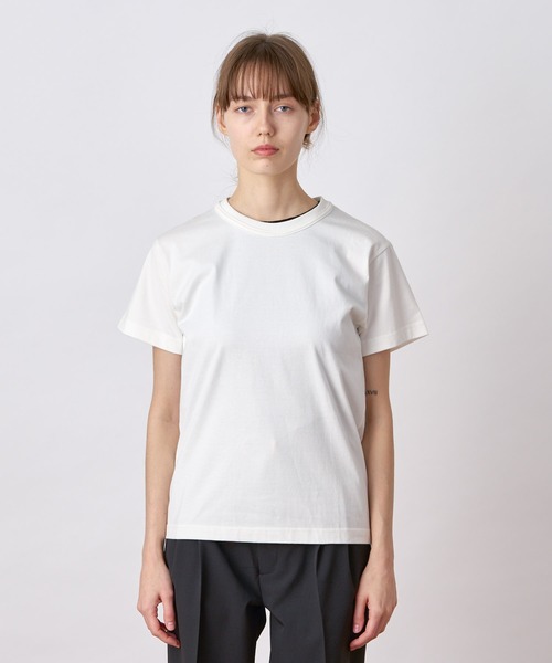 ALLUMER(アリュメール)の「40/2ジャージオーセンティックTシャツ(Tシャツ/カットソー・レディース・ブラック/ネイビー/ホワイト・1)」の4枚目の写真