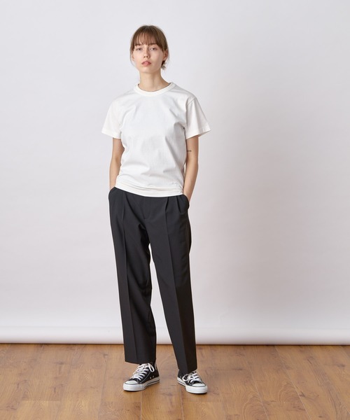 ALLUMER(アリュメール)の「40/2ジャージオーセンティックTシャツ(Tシャツ/カットソー・レディース・ブラック/ネイビー/ホワイト・1)」の10枚目の写真