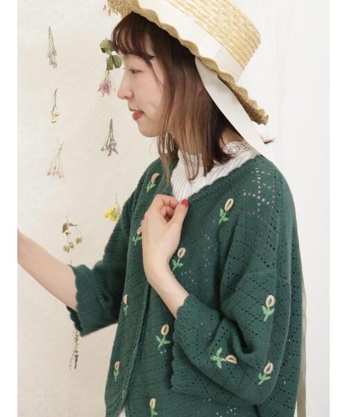 MOSCHINO モスキーノ♪フラワーモチーフカーディガン MOSCHINO BOUTIQUE ブティック モスキーノ ニット カーディガン