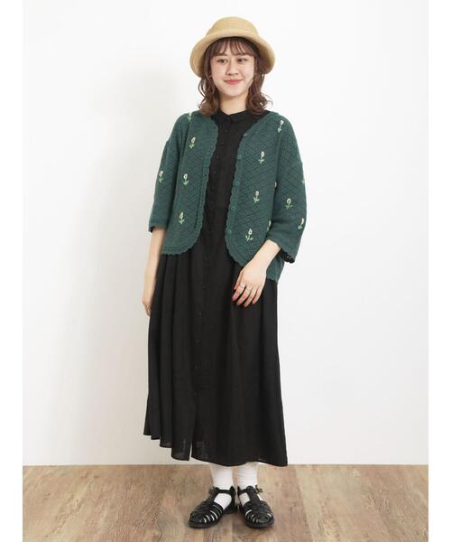 Samansa Mos2（サマンサ モスモス）の「お花モチーフVネックカーディガン（カーディガン/ボレロ・レディース・ベージュ/グリーン/ブラック/オフホワイト・F）」の22枚目の写真