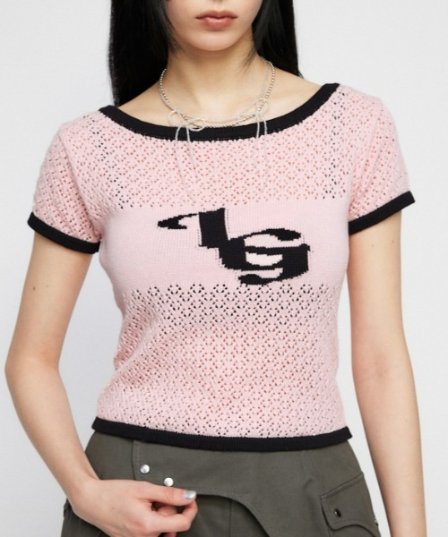 LAGUA GEM(ラグアジェム)の「BOAT NECK COMPACT ニット(Tシャツ/カットソー・レディース・ピンク/ホワイト/ブラック・FREE)」の3枚目の写真