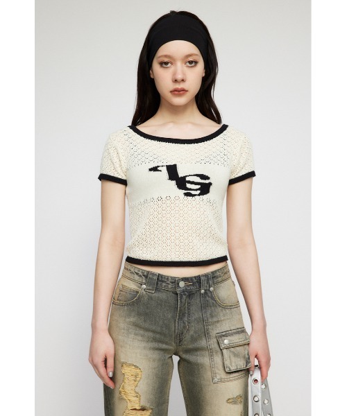 LAGUA GEM(ラグアジェム)の「BOAT NECK COMPACT ニット(Tシャツ/カットソー・レディース・ピンク/ホワイト/ブラック・FREE)」の4枚目の写真