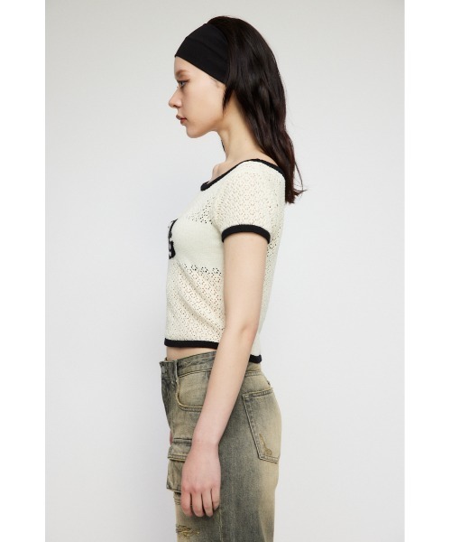 LAGUA GEM(ラグアジェム)の「BOAT NECK COMPACT ニット(Tシャツ/カットソー・レディース・ピンク/ホワイト/ブラック・FREE)」の7枚目の写真