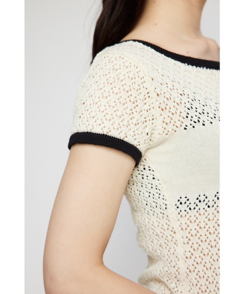 LAGUA GEM(ラグアジェム)の「BOAT NECK COMPACT ニット(Tシャツ/カットソー・レディース・ピンク/ホワイト/ブラック・FREE)」の10枚目の写真