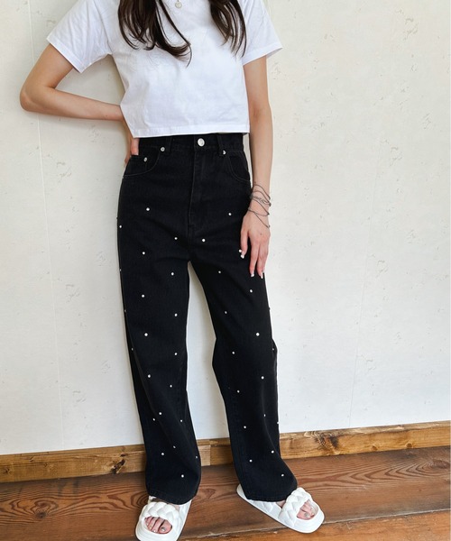 Per sist ence(パーシエンス)の「12OZ ラインストーンデニムパンツ(デニムパンツ・レディース・ブラック/グレー/ブルー・SMALL/MEDIUM)」の17枚目の写真