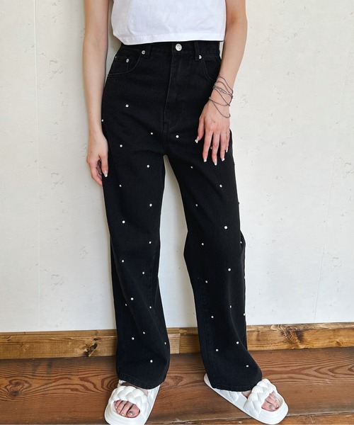 Per sist ence(パーシエンス)の「12OZ ラインストーンデニムパンツ(デニムパンツ・レディース・ブラック/グレー/ブルー・SMALL/MEDIUM)」の18枚目の写真