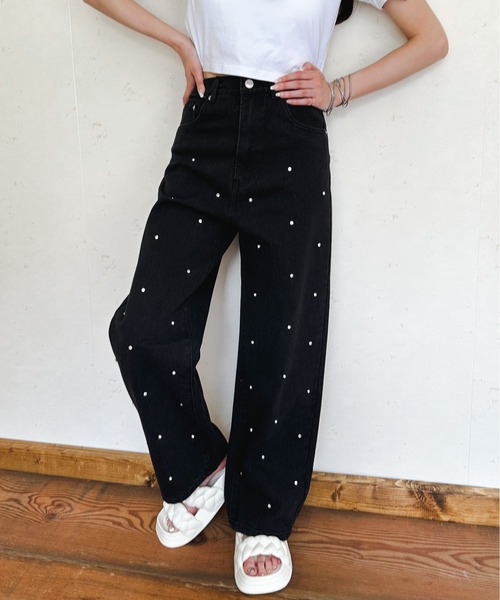 Per sist ence(パーシエンス)の「12OZ ラインストーンデニムパンツ(デニムパンツ・レディース・ブラック/グレー/ブルー・SMALL/MEDIUM)」の19枚目の写真