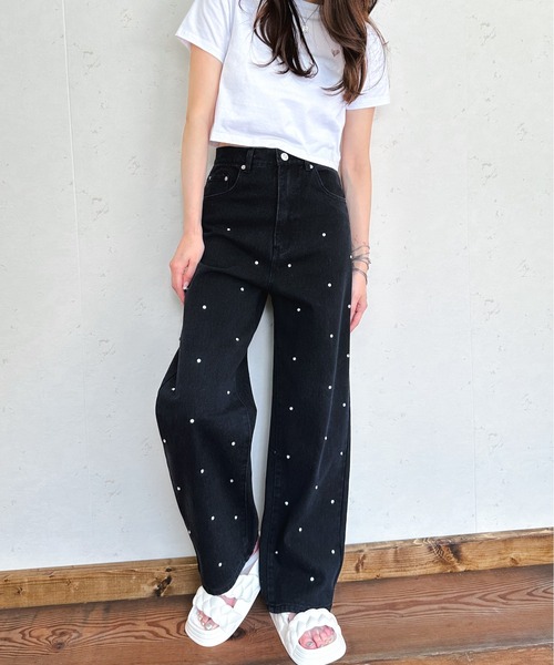 Per sist ence(パーシエンス)の「12OZ ラインストーンデニムパンツ(デニムパンツ・レディース・ブラック/グレー/ブルー・SMALL/MEDIUM)」の21枚目の写真