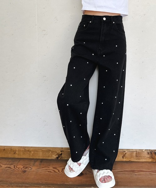 Per sist ence(パーシエンス)の「12OZ ラインストーンデニムパンツ(デニムパンツ・レディース・ブラック/グレー/ブルー・SMALL/MEDIUM)」の22枚目の写真