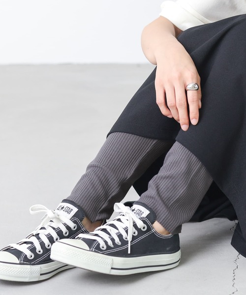 n'OrLABEL(ノアールレーベル)の「【機能素材】『セルフカットリブレギンス』(レギンス/スパッツ・レディース・ライトグレー/チャコール/ブラック・2/1)」の3枚目の写真