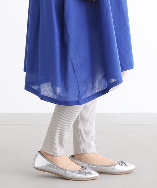 n'OrLABEL(ノアールレーベル)の「【機能素材】『セルフカットリブレギンス』(レギンス/スパッツ・レディース・ライトグレー/チャコール/ブラック・2/1)」の1枚目の写真