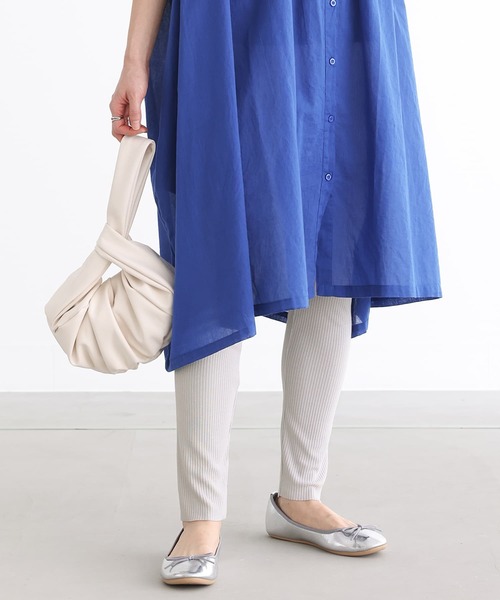 n'OrLABEL(ノアールレーベル)の「【機能素材】『セルフカットリブレギンス』(レギンス/スパッツ・レディース・ライトグレー/チャコール/ブラック・2/1)」の5枚目の写真