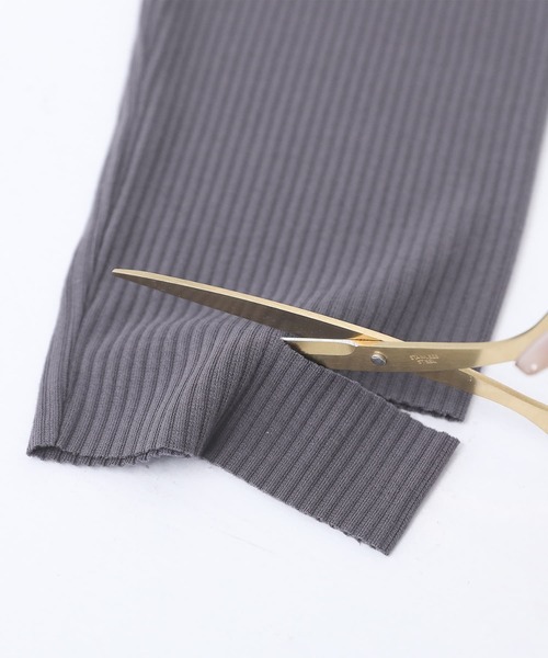 n'OrLABEL(ノアールレーベル)の「【機能素材】『セルフカットリブレギンス』(レギンス/スパッツ・レディース・ライトグレー/チャコール/ブラック・2/1)」の19枚目の写真