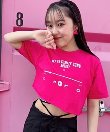 キッズのTシャツ/カットソー（ピンク/桃色系・ショート丈