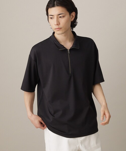 THE SHOP TK (ザ ショップ ティーケー )の「◆【接触冷感】ポンチハーフジッププルオーバー(Tシャツ/カットソー・メンズ・モスグリーン/ブラック/オフホワイト・02/03/04)」の18枚目の写真
