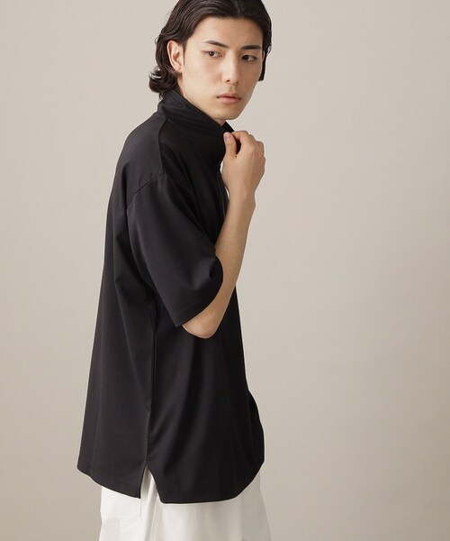 THE SHOP TK (ザ ショップ ティーケー )の「◆【接触冷感】ポンチハーフジッププルオーバー(Tシャツ/カットソー・メンズ・モスグリーン/ブラック/オフホワイト・02/03/04)」の19枚目の写真