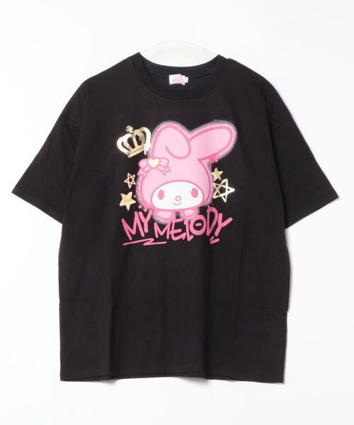 sanrio(サンリオ)の「親子お揃い サンリオ グラフィティTシャツ 9575A(Tシャツ/カットソー・レディース・ブラック系2/ブラック/ブラック系3/ブラック系1・L/M/S)」の3枚目の写真