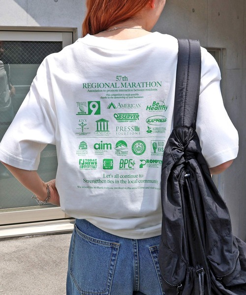 ANME（アンメ）の「【新色・新サイズ追加】企業ロゴプリント半袖Tシャツ（Tシャツ/カットソー・レディース・オートミール/オフホワイト/杢グレー/チャコールグレー/ネイビー/ホワイト×ブルー/グレー系その他・M/L/XL/XXL/S）」の2枚目の写真