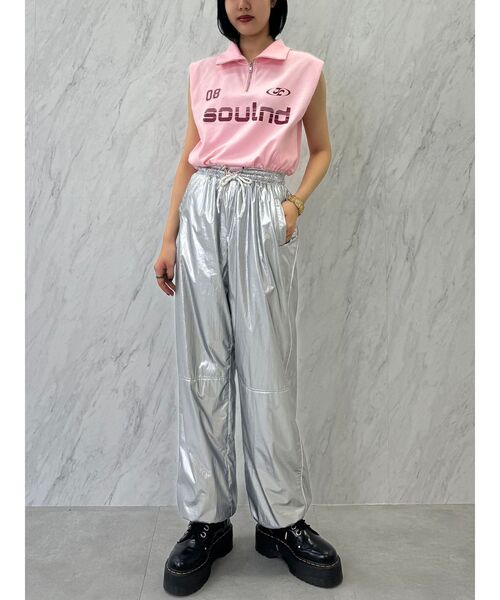 jouetie（ジュエティ）の「スポーティーハーフZIPトップス（Tシャツ/カットソー・レディース・ブラック/オフホワイト/ピンク・MEDIUM）」の16枚目の写真