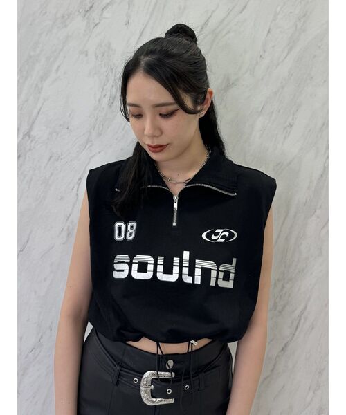 jouetie（ジュエティ）の「スポーティーハーフZIPトップス（Tシャツ/カットソー・レディース・ブラック/オフホワイト/ピンク・MEDIUM）」の17枚目の写真