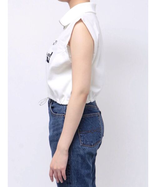 jouetie（ジュエティ）の「スポーティーハーフZIPトップス（Tシャツ/カットソー・レディース・ブラック/オフホワイト/ピンク・MEDIUM）」の21枚目の写真