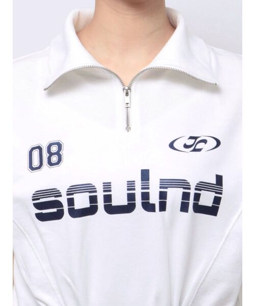 jouetie（ジュエティ）の「スポーティーハーフZIPトップス（Tシャツ/カットソー・レディース・ブラック/オフホワイト/ピンク・MEDIUM）」の4枚目の写真