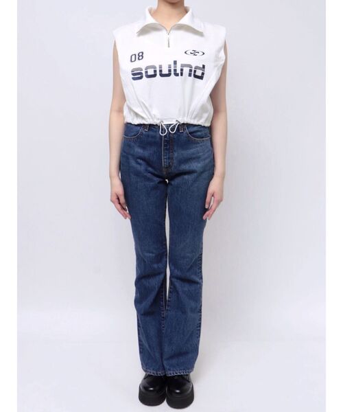 jouetie（ジュエティ）の「スポーティーハーフZIPトップス（Tシャツ/カットソー・レディース・ブラック/オフホワイト/ピンク・MEDIUM）」の8枚目の写真