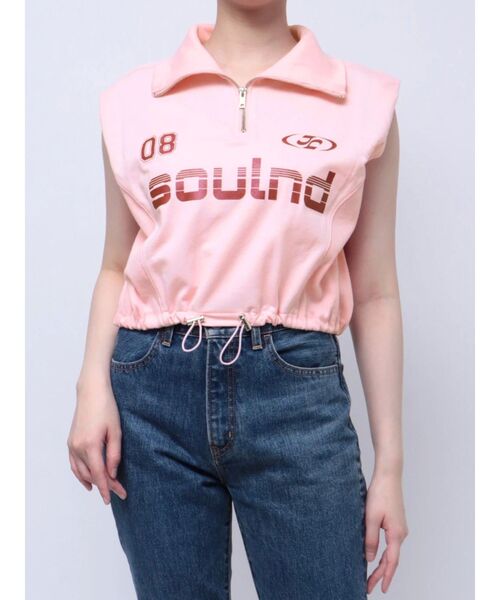 jouetie（ジュエティ）の「スポーティーハーフZIPトップス（Tシャツ/カットソー・レディース・ブラック/オフホワイト/ピンク・MEDIUM）」の12枚目の写真