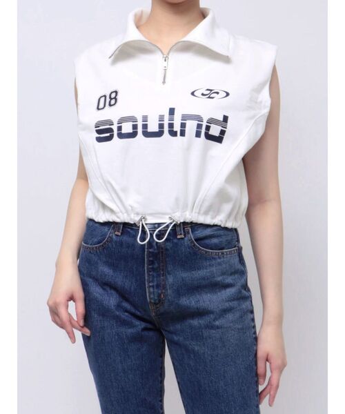 jouetie（ジュエティ）の「スポーティーハーフZIPトップス（Tシャツ/カットソー・レディース・ブラック/オフホワイト/ピンク・MEDIUM）」の13枚目の写真