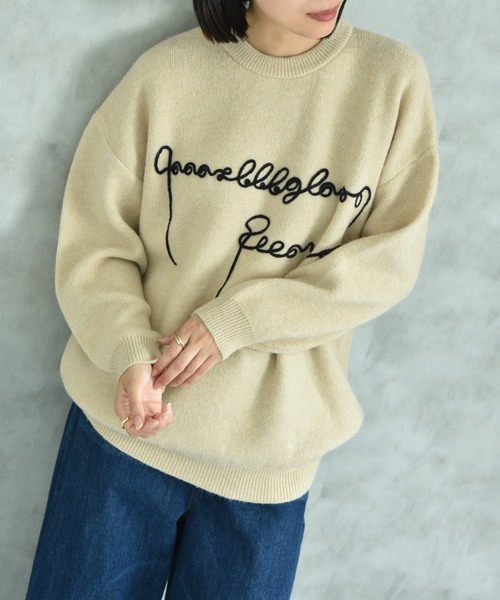 INTERPLANET(インタープラネット)の「テープ刺繍ロゴニットプルオーバー(ニット/セーター・レディース・ブラック/ベージュ・FREE)」の18枚目の写真