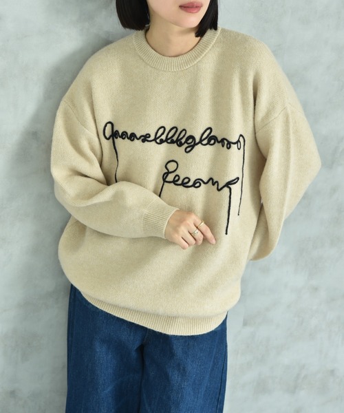 INTERPLANET(インタープラネット)の「テープ刺繍ロゴニットプルオーバー(ニット/セーター・レディース・ブラック/ベージュ・FREE)」の22枚目の写真