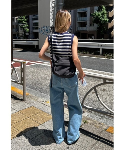 Andmary knit tops メイジーニットフードトップス ブラック