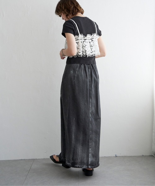 notch.(ノッチ)の「レースビスチェ(キャミソール・レディース・オフホワイト/ブラック・M)」の20枚目の写真