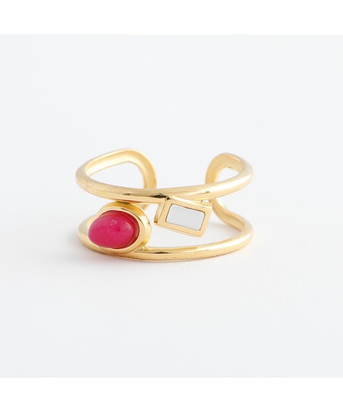 JewCas（ジュアキャス）の「【金属アレルギー対応ノットアレプラス】カラーストーンステンレスリング[NOP0063]（リング・レディース・ブルー/ネイビー/レッド・FREE）」の10枚目の写真