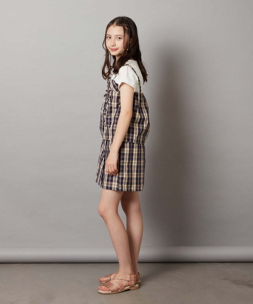 a.v.v（アーヴェヴェ）の「[100-130]【セットアップ対応】レースアップドッキングTシャツ（シャツ/ブラウス・キッズ・ダークインディゴブルー/ネイビー・100/110/120/130）」の20枚目の写真