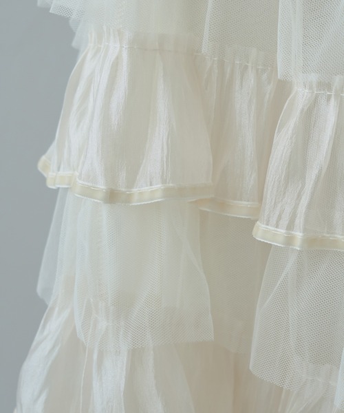 Ambre Neige(アンブルネージュ)の「フリルレースチュールスカート/WEB/EC限定商品(スカート・レディース・オフホワイト・FREE)」の8枚目の写真