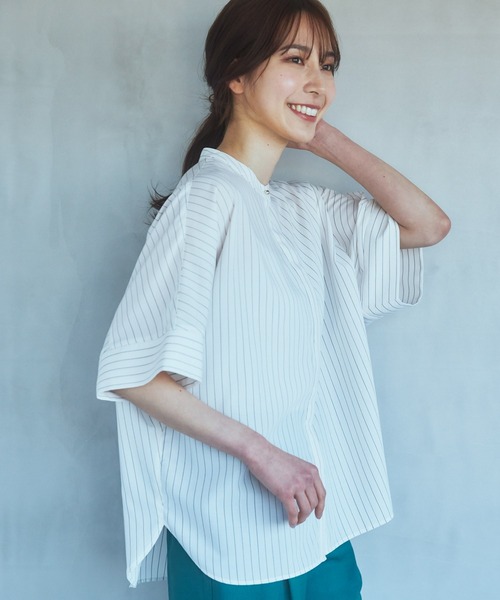 THE SHOP TK (ザ ショップ ティーケー )の「◆【再登場/魅せる体型カバー服/洗える】ボイルドルマンブラウス(シャツ/ブラウス・レディース・オフホワイト/イエロー系その他/ブラウン系その他/ブラック系その他3・12/13)」の9枚目の写真