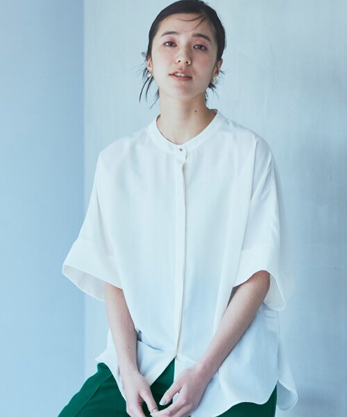 THE SHOP TK (ザ ショップ ティーケー )の「◆【再登場/魅せる体型カバー服/洗える】ボイルドルマンブラウス(シャツ/ブラウス・レディース・オフホワイト/イエロー系その他/ブラウン系その他/ブラック系その他3・12/13)」の12枚目の写真