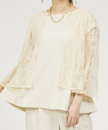 【セットアップ対応/エニデイカセット】レースボレロブラウス/シアートップス/セミオケ