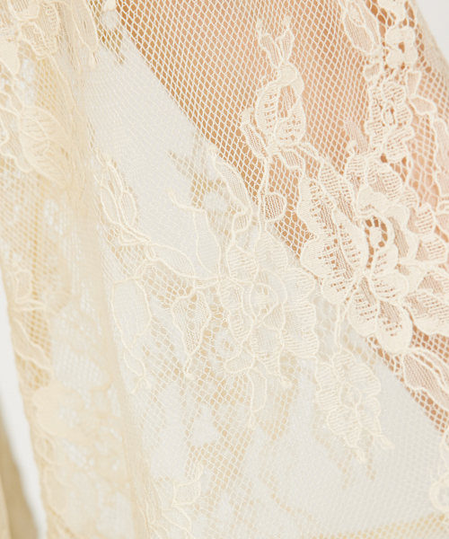 abahouse mavie（アバハウスマヴィ）の「【セットアップ対応/エニデイカセット】レースボレロブラウス/シアートップス/セミオケ（シャツ/ブラウス・レディース・ブラック/アイボリー/グレイッシュブルー・フリー）」の7枚目の写真