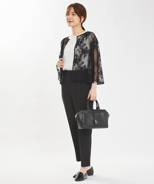 abahouse mavie（アバハウスマヴィ）の「【セットアップ対応/エニデイカセット】レースボレロブラウス/シアートップス/セミオケ（シャツ/ブラウス・レディース・ブラック/アイボリー/グレイッシュブルー・フリー）」の13枚目の写真